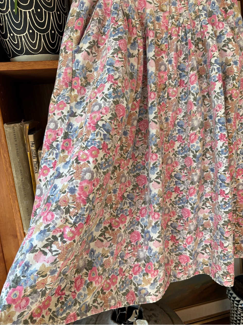 Vintage 90s Floral Prairie Skirt L CottageCore - Picture 4 of 6